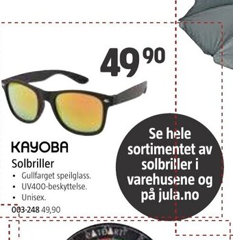 Jula Kayoba Solbriller tilbud