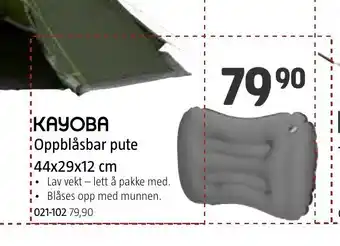Jula Kayoba Oppblåsbar Pute 44x29x12 cm tilbud