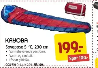 Jula Kayoba Sovepose 5 °C, 230 cm tilbud