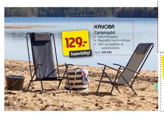 Jula Kayoba Campingstol tilbud
