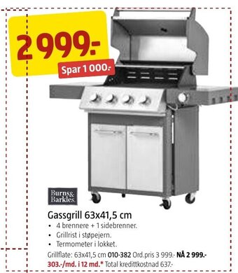 Jula Gassgrill 63x41,5 cm tilbud