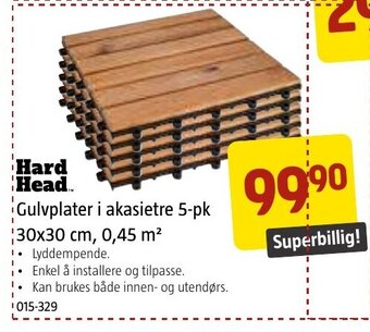 Jula Gulvplater i Akasietre 5-pk 30x30 cm, 0,45 m² tilbud