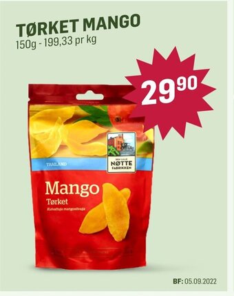 Holdbart Tørket Mango tilbud