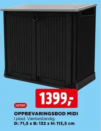 jem & fix KETER oppbevaringsbod midi tilbud