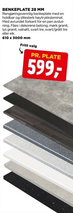 jem & fix Benkeplate 28 mm tilbud