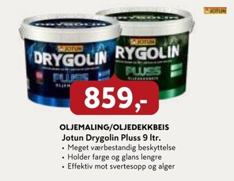 OLJEMALING/OLJEDEKKBEIS jotun drygolin pluss 9 ltr.