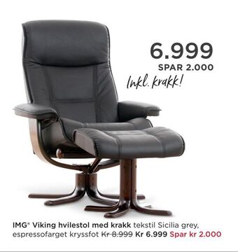 Møbelringen IMG® Viking hvilestol med krakk tilbud