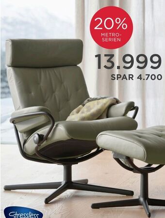 Møbelringen Stressless® Metro stol med regulerbar nakkestøtte tilbud