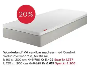 Møbelringen Wonderland® V4 vendbar madrass tilbud