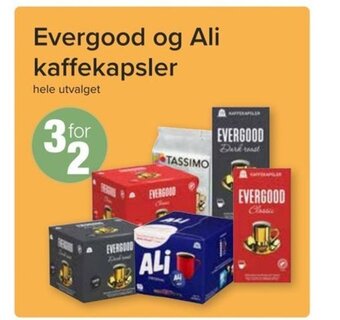 Spar Evergood Og Ali Kaffekapsler tilbud