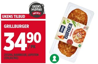 Meny Grillburger tilbud