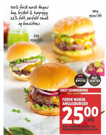 Meny Fersk Norsk Angusburger tilbud