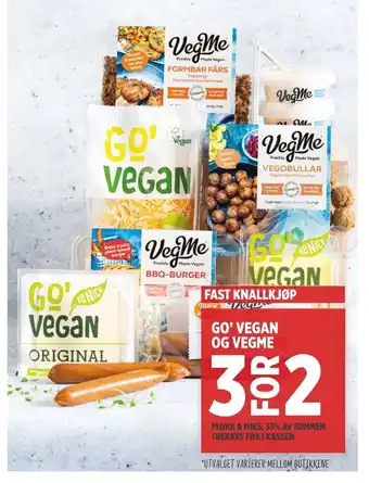 Meny Go Vegan Og Vegme tilbud