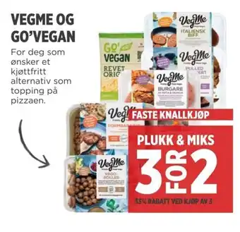 Meny Vegme Og Go Vegan tilbud