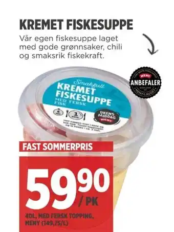 Meny Kremet Fiskesuppe tilbud
