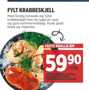 Meny Fylt Krabbeskjell tilbud