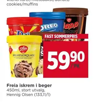 Meny Frela iskrem i Beger tilbud