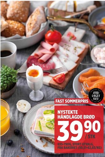 Meny Nystekte håndlagde brød tilbud