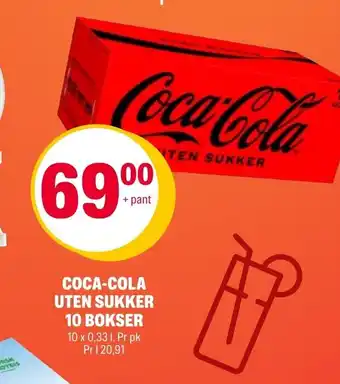 Coop Extra Coca-Cola Uten Sukker 10bokser tilbud