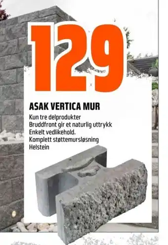 Obs Bygg Asak Vertica Mur tilbud