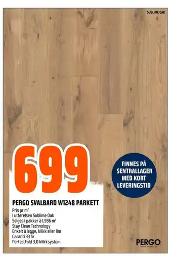 Obs Bygg Pergo Svalbard W1248 Parkett tilbud