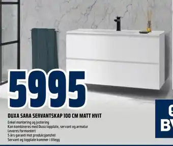 Obs Bygg Duxa Sara Servantskap 100 cm Matt Hvit tilbud