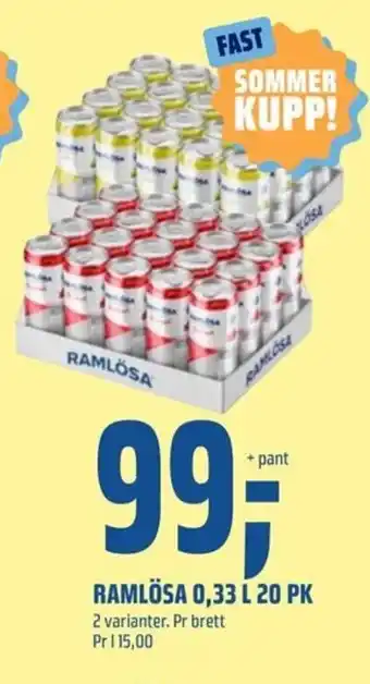Coop Obs Ramlosa 0,33 l20pk tilbud