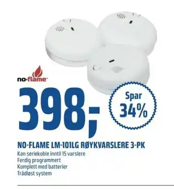 Coop Obs No-Flame Lm-101lg Røykvarslere 3-pk tilbud
