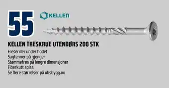 Obs Bygg Kellen Treskrue Utendørs 200 Stk tilbud