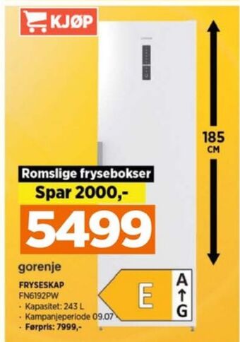POWER Gorenje fryseskap tilbud