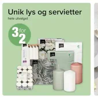 Eurospar Unik Lys Og Servietter tilbud