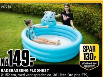 Europris Badebasseng Flodhest tilbud