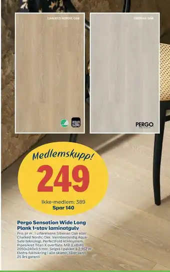 Coop Byggmix Pergo Sensation Wide Long Plank 1-stav Laminatgulv tilbud