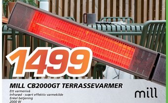 Coop Byggmix Mill CB2000GT Terrassevarmer tilbud