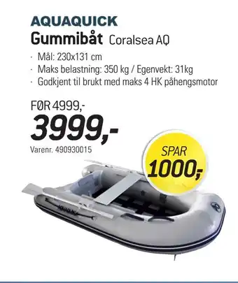 Thansen Gummibåt Coralsea AQ tilbud