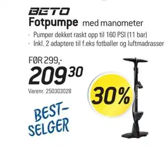 Thansen Fotpumpe med manometer tilbud