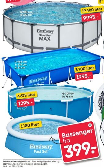 Rusta Bestway basseng tilbud