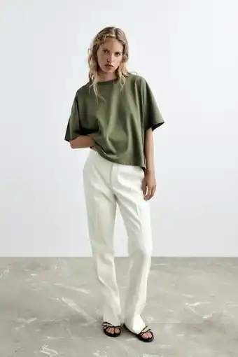 ZARA Oversize t-skjorte i bomull tilbud