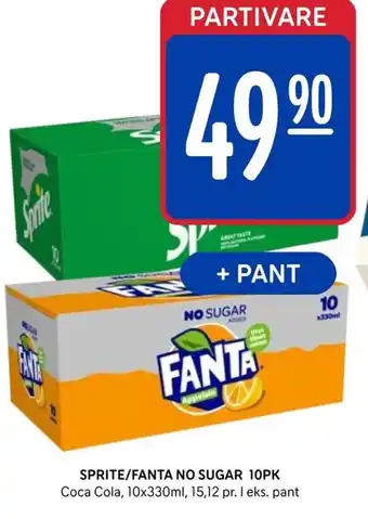 Rema 1000 Sprite/Fanta No Sugar 10Pk tilbud
