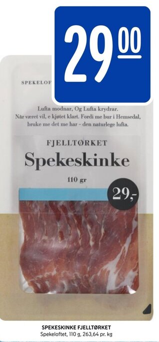 Rema 1000 Spekeskinke Fjelltørket tilbud