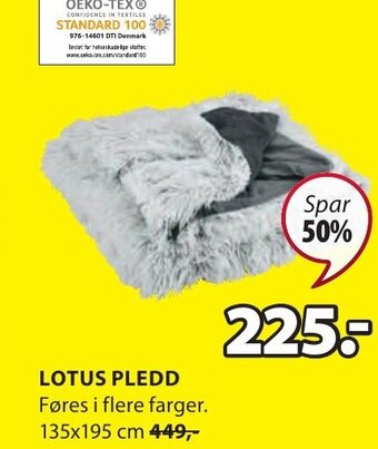 JYSK Lotus Pledd tilbud