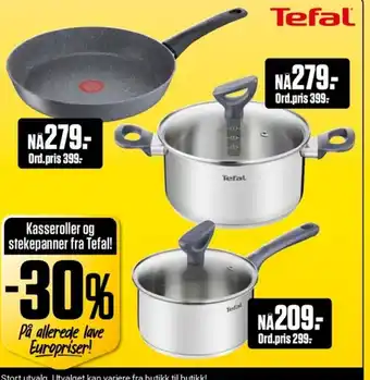 Europris Tefal Kasseroller og stekepanner fra tilbud