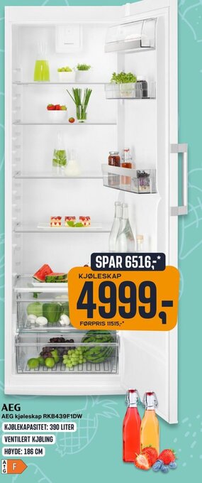 Skousen AEG Kjoleskap RKB439F1DW tilbud