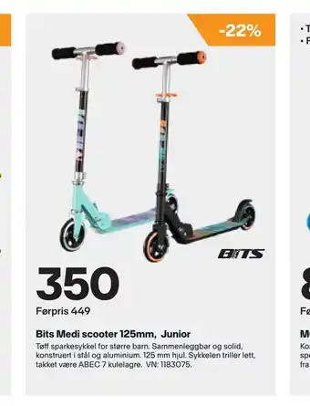 XXL Sport Bits Medi scooter 125mm, Junior tilbud