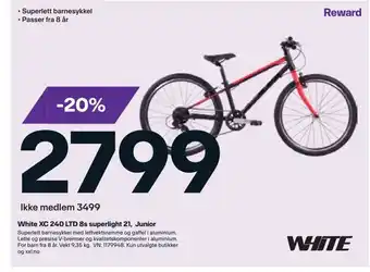 XXL Sport White XC 240 LTD 8s superlight 21, Junior tilbud