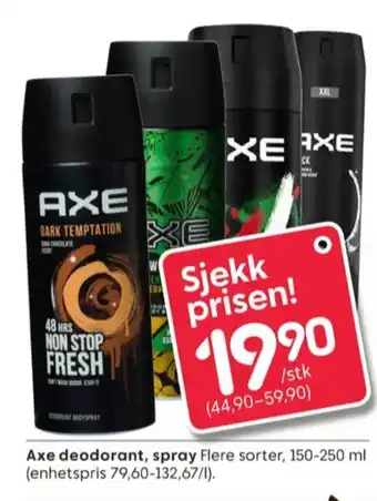 Rusta Axe deodorant spray tilbud