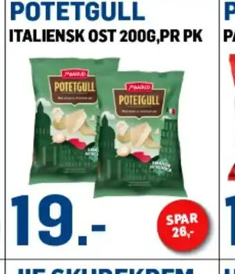 Price Lagerbutikk Potetgull Italiensk Ost 200g Pr Pk tilbud