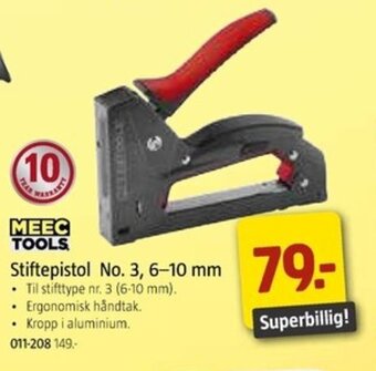 Jula MEEC TOOLS stiftepistol no. 3, 6-10 mm tilbud