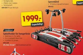Jula HAMRON sykkelholder for hengerfeste tilbud