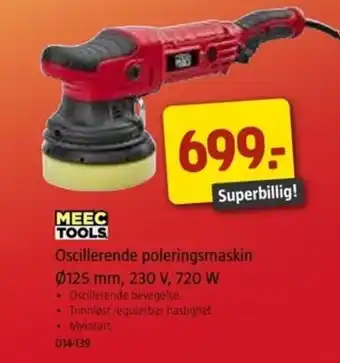 Jula MEEC TOOLS oscillerende poleringsmaskin Ø125 mm, 230 V, 720 W tilbud